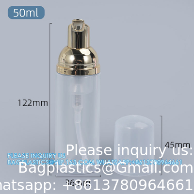 Bouteilles de lavage à la main en gros de 80 ml Cosmétiques clairs Plastique pour animaux de compagnie Pompe en mousse SPRAYER Contenant de savon Conservatoire cosmétique Emballage
