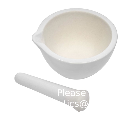 Porcelaine Mortar &amp; Pestle Set, 9 oz (275 ml) - Surface de meulage non glacée - Excellent pour la cuisine ou le laboratoire