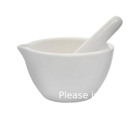 Porcelaine Mortar &amp; Pestle Set, 9 oz (275 ml) - Surface de meulage non glacée - Excellent pour la cuisine ou le laboratoire