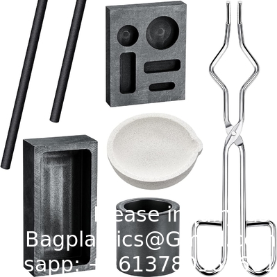 Kit de coulée pour la fusion à la torche de graphite, comprenant 2 bâtons de mélange pour le crucible de graphite, moule de coulée de graphite 5 en 1 graphite