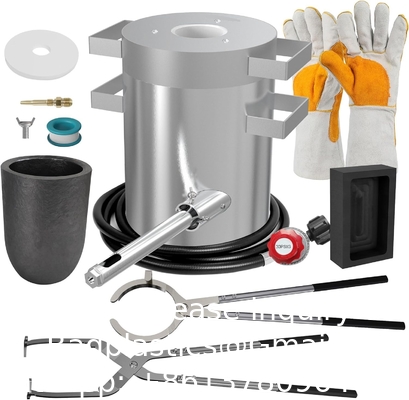 Kit de fonderie avec deux pinces de fondant, fondant, moule en lingots et gants, four de fondant à domicile pour la fusion du métal