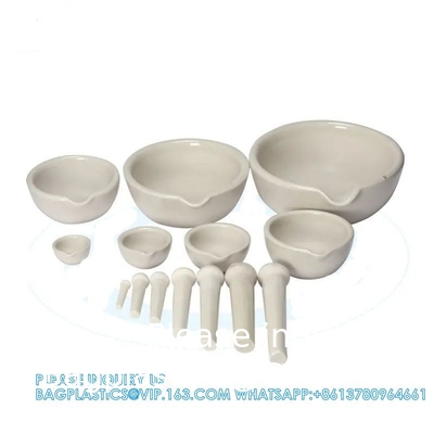 Porcelaine Mortar &amp; Pestle Set, 9 oz (275 ml) - Surface de meulage non glacée - Excellent pour la cuisine ou le laboratoire