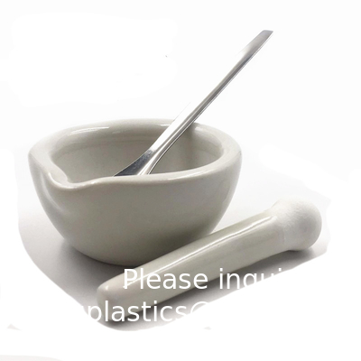 Porcelaine Mortar &amp; Pestle Set, 9 oz (275 ml) - Surface de meulage non glacée - Excellent pour la cuisine ou le laboratoire