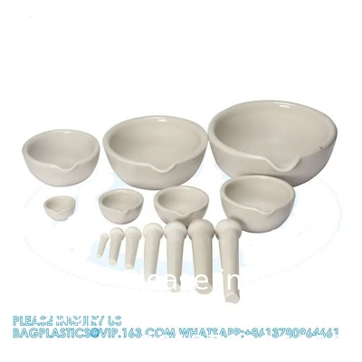 Porcelaine Mortar &amp; Pestle Set, 9 oz (275 ml) - Surface de meulage non glacée - Excellent pour la cuisine ou le laboratoire