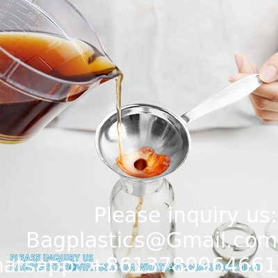 Fongieux pour le remplissage de bouteilles, 3 pièces de fongieux de cuisine en acier inoxydable avec poignée longue, mini-fongieux en métal de qualité alimentaire