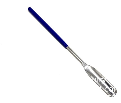 Cuvette de laboratoire en acier inoxydable à demi-coupe arrondi échantillonneur de spatule avec poignée en vinyle (9&quot;)