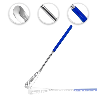 Cuvette de laboratoire en acier inoxydable à demi-coupe arrondi échantillonneur de spatule avec poignée en vinyle (9&quot;)