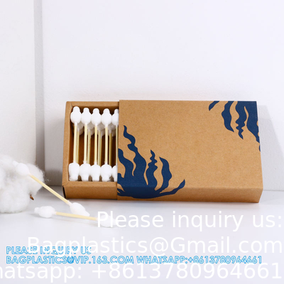 Nouveau design tiroir boîte d'emballage coton écouvillons fenêtre ouverte boîte à cigarettes coton plastique écouvillons petite taille