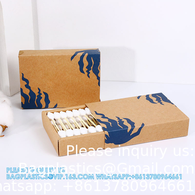 Nouveau design tiroir boîte d'emballage coton écouvillons fenêtre ouverte boîte à cigarettes coton plastique écouvillons petite taille
