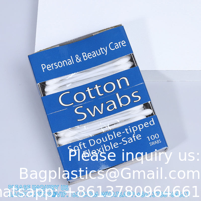 Nouveau design tiroir boîte d'emballage coton écouvillons fenêtre ouverte boîte à cigarettes coton plastique écouvillons petite taille