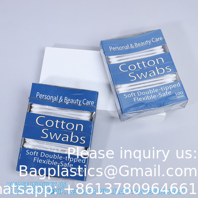 Nouveau design tiroir boîte d'emballage coton écouvillons fenêtre ouverte boîte à cigarettes coton plastique écouvillons petite taille