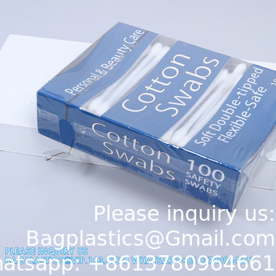 Nouveau design tiroir boîte d'emballage coton écouvillons fenêtre ouverte boîte à cigarettes coton plastique écouvillons petite taille