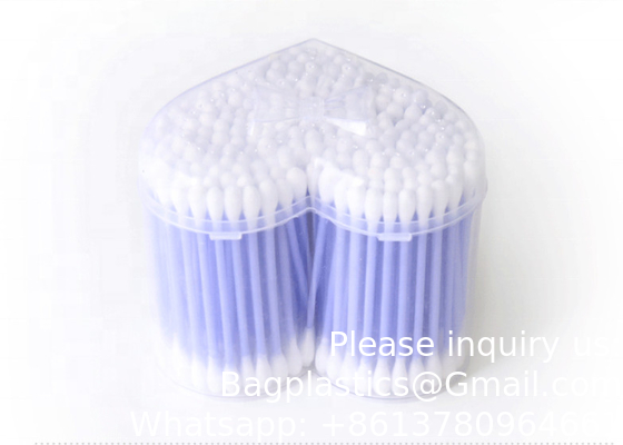 Double tête coton écouvillon Stick coton en bois écouvillon de la Chine écouvillon jetable coton sur mesure pour un usage quotidien