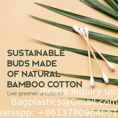 Écouvillons de coton biologique 600 packs - Écouvillons de coton végétalien biodégradables en bambou avec emballage à base de plantes, écouvillons d'oreille en bois