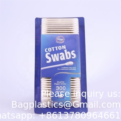 Écouvillons de coton écouvillons de coton bâtonnets de papier de qualité 100% coton naturel pur tête en carton à ampoules