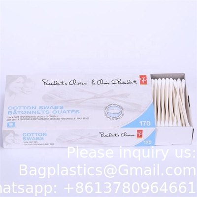 Écouvillons de coton écouvillons de coton bâtonnets de papier de qualité 100% coton naturel pur tête en carton à ampoules