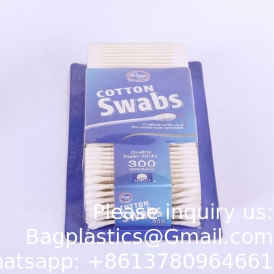 Écouvillons de coton écouvillons de coton bâtonnets de papier de qualité 100% coton naturel pur tête en carton à ampoules
