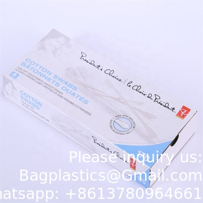 Écouvillons de coton écouvillons de coton bâtonnets de papier de qualité 100% coton naturel pur tête en carton à ampoules