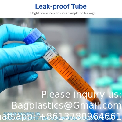 Tubes centrifugeuses de 15 ml, tubes coniques stériles 50 PCS, polypropylène, bouchons à vis étanches, récipient en plastique