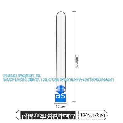 12*100mm Ronde fond tube à essai en plastique Tubes à échantillon avec vis Laboratoire fournisseur de laboratoire Tubes à essai en plastique avec bouchon