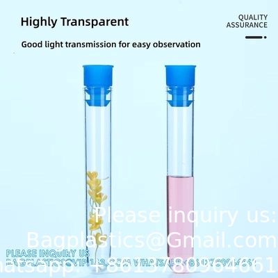 12*100mm Ronde fond tube à essai en plastique Tubes à échantillon avec vis Laboratoire fournisseur de laboratoire Tubes à essai en plastique avec bouchon