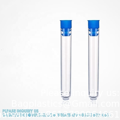 12*100mm Ronde fond tube à essai en plastique Tubes à échantillon avec vis Laboratoire fournisseur de laboratoire Tubes à essai en plastique avec bouchon