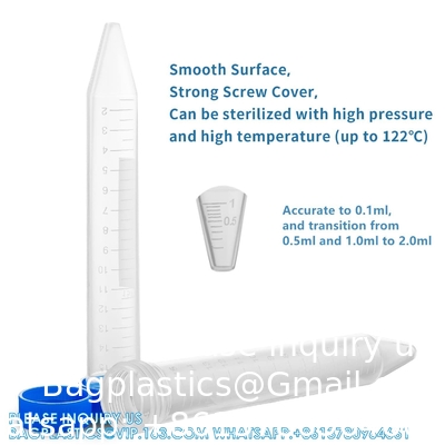 Ambre stérile 1,5 ml Microcentrifugeuse Tube à microcentrifugeuse Tube à centrifugeuse conique Falcon Tubes à centrifugeuse coniques 15 ml, 100 pcs Stérile