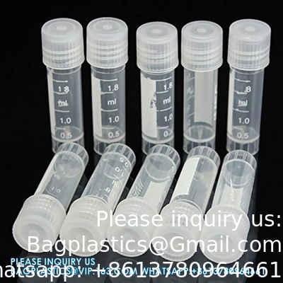Tuyau cryogénique en plastique gradué de 2 ml Autonomie avec bouchon 10 ml Tuyaux de laboratoire congelés en plastique