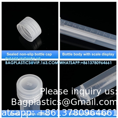 Tuyau cryogénique en plastique gradué de 2 ml Autonomie avec bouchon 10 ml Tuyaux de laboratoire congelés en plastique