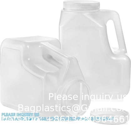 Bouteilles de 1,25 litre avec poignée et couvercle étanche - Conteneurs de stockage vides carrés et pots - Bouteilles à large bouche de 1,25 litre