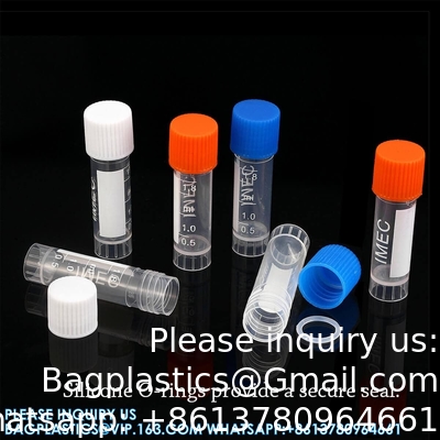 2 ml de petits flacons en plastique avec capuchon à vis Tubes d'échantillonnage Cryotubes, Matériau PP, exempt de DNase, RNase, ADN humain