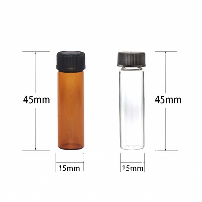 Emballage de 100 flacons en verre avec capuchon à vis phénolique noir (4 ml, transparent) Flacons en verre ambré en forme de gouttière