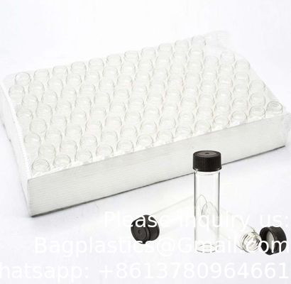 Emballage de 100 flacons en verre avec capuchon à vis phénolique noir (4 ml, transparent) Flacons en verre ambré en forme de gouttière