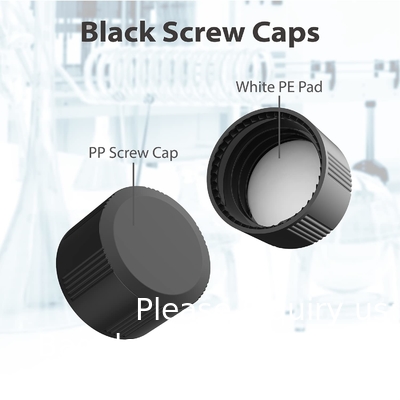 Emballage de 100 flacons en verre avec capuchon à vis phénolique noir (4 ml, transparent) Flacons en verre ambré en forme de gouttière