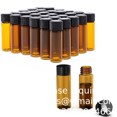 Emballage de 100 flacons en verre avec capuchon à vis phénolique noir (4 ml, transparent) Flacons en verre ambré en forme de gouttière