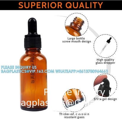 Bouteilles à goutte à goutte 5 PCS Bouteille à goutte à goutte Amber avec entonnoirs et pipettes de transfert, Bouteilles de teinture en verre avec goutte à goutte 10 ml