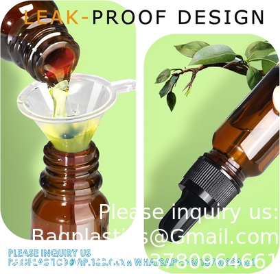 Bouteilles à goutte à goutte 5 PCS Bouteille à goutte à goutte Amber avec entonnoirs et pipettes de transfert, Bouteilles de teinture en verre avec goutte à goutte 10 ml
