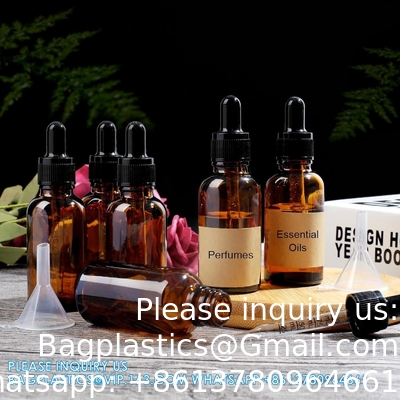 Bouteilles à goutte à goutte 5 PCS Bouteille à goutte à goutte Amber avec entonnoirs et pipettes de transfert, Bouteilles de teinture en verre avec goutte à goutte 10 ml