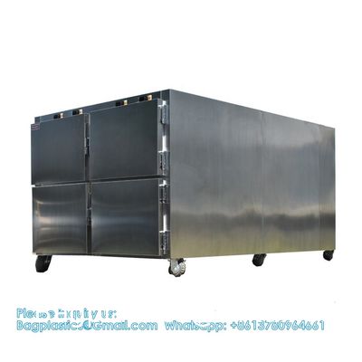 CE Approuvé 4 Chambres Réfrigérateur de cadavres Chambre mortuaire de cadavres