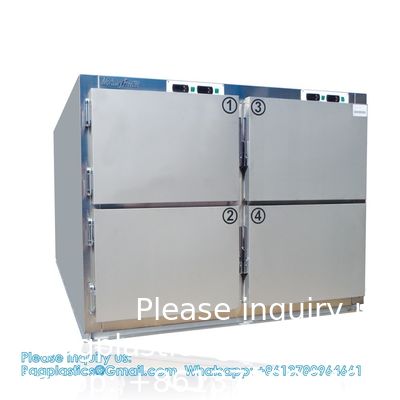 CE Approuvé 4 Chambres Réfrigérateur de cadavres Chambre mortuaire de cadavres