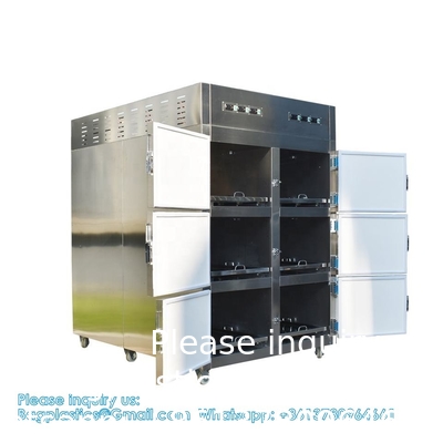 6 chambres réfrigérateur de corps morts morgue congélateur équipement morgue cercueil 6 chambres congélateur de corps morts