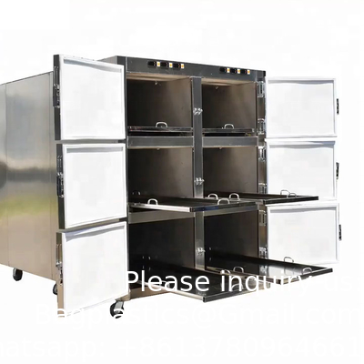 6 chambres réfrigérateur de corps morts morgue congélateur équipement morgue cercueil 6 chambres congélateur de corps morts