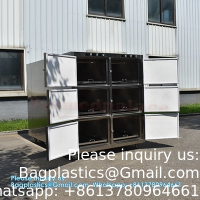 6 chambres réfrigérateur de corps morts morgue congélateur équipement morgue cercueil 6 chambres congélateur de corps morts