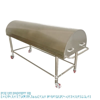 Chariot funéraire en acier inoxydable de haute qualité avec couvercle pour équipement funéraire