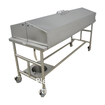 Chariot funéraire en acier inoxydable de haute qualité avec couvercle pour équipement funéraire