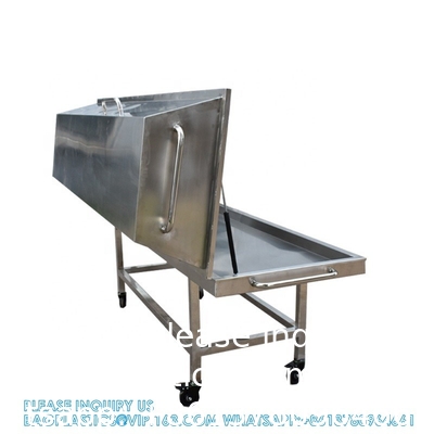 Chariot funéraire en acier inoxydable de haute qualité avec couvercle pour équipement funéraire
