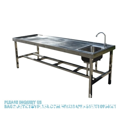 Table d'embaumement de l'évier de formalin Fabrication de la morgue Station d'autopsie Table de lavage des cadavres Table de dissection Table d'autopsie