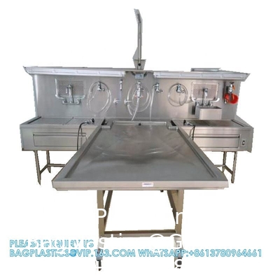 Table d'embaumement de l'évier de formalin Fabrication de la morgue Station d'autopsie Table de lavage des cadavres Table de dissection Table d'autopsie