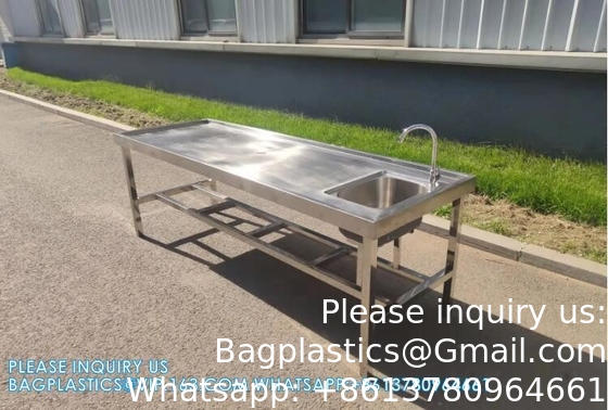 Table d'embaumement de l'évier de formalin Fabrication de la morgue Station d'autopsie Table de lavage des cadavres Table de dissection Table d'autopsie
