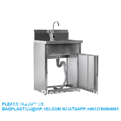 Produits de laboratoire Meubles de salle de bains, hôpital, école, laboratoire Métal en acier inoxydable robinet unique évier avec armoire